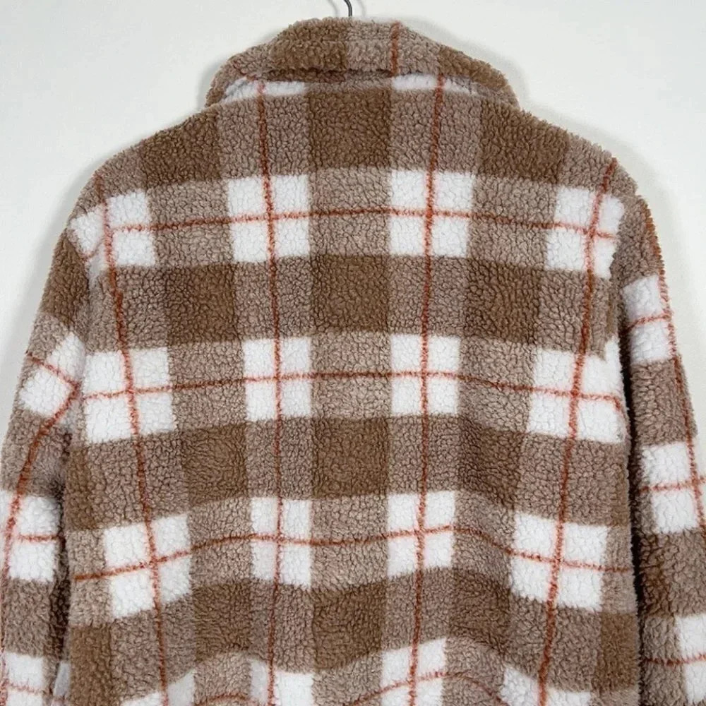 7 For All Mankind Brown Teddy Crop Jacket - Picture 13 of 15